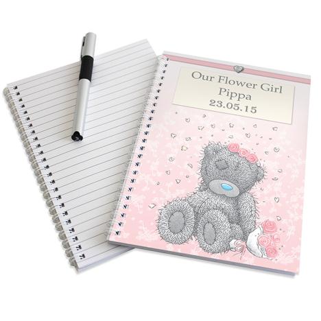 Personalised Me to You Flower Girl Bridesmaid Wedding Notebook